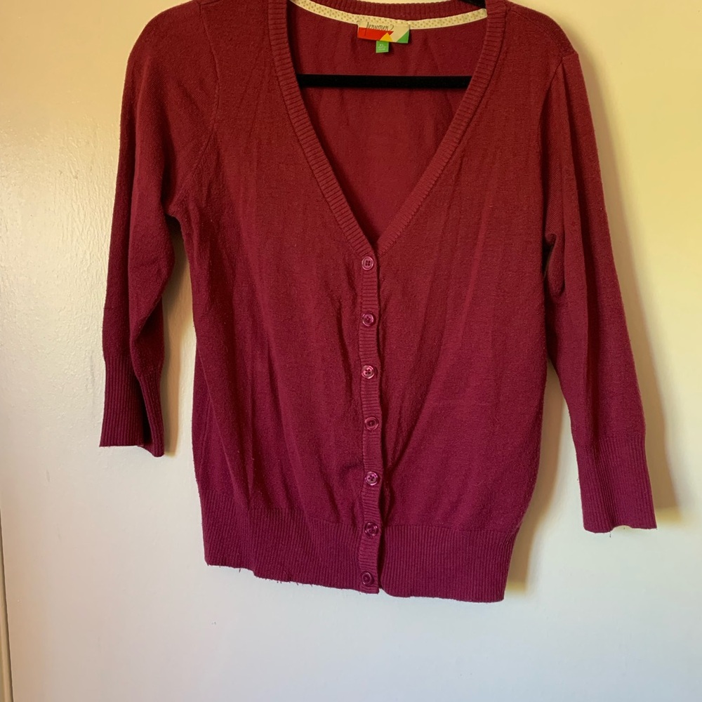 Charter school cardigan in Fuschia